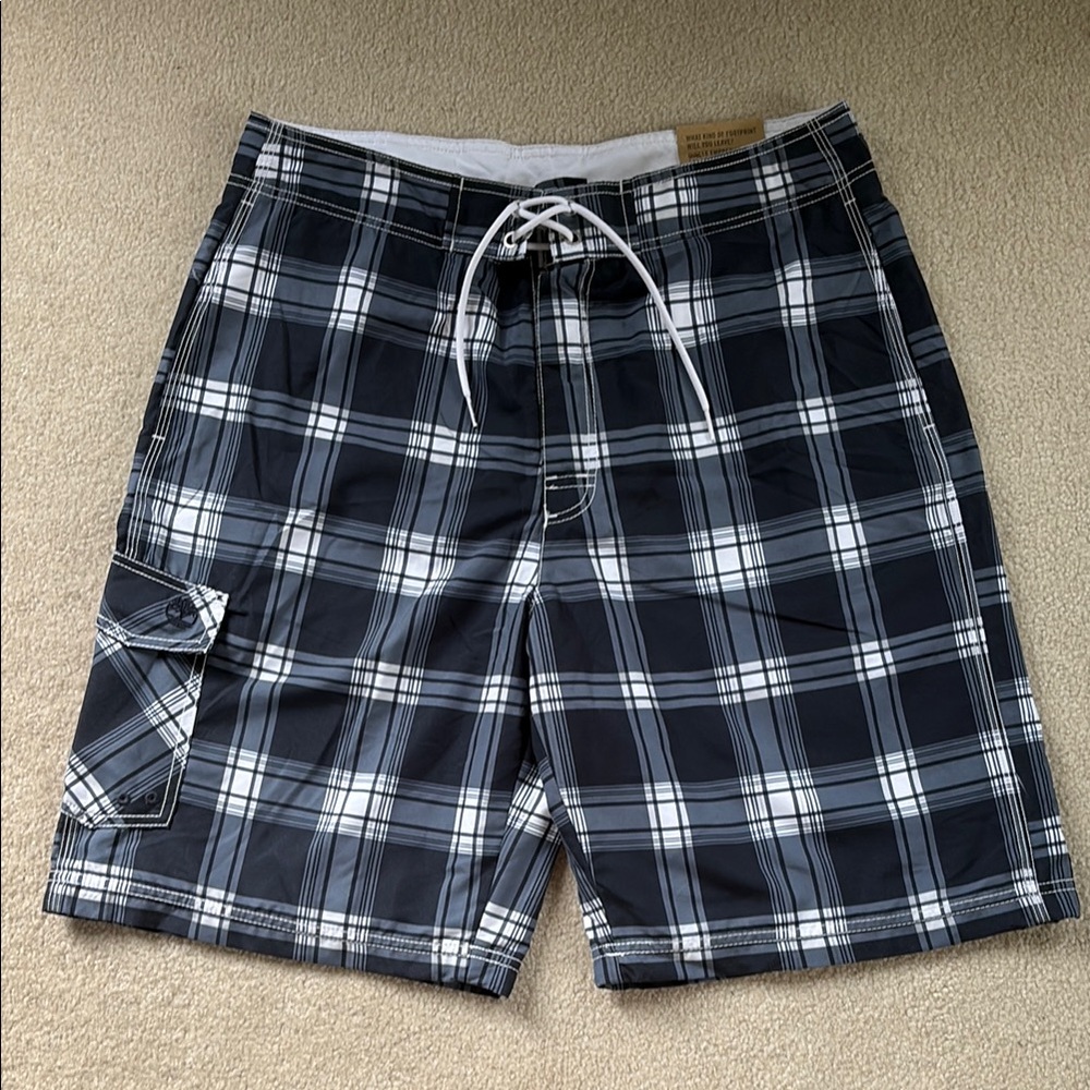 Timberland Men’s Plaid Swim Shorts NWT